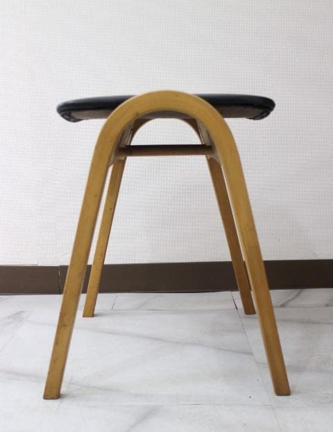 美品 秋田木工 スタッキング スツール チェア 椅子 曲木 ブラック ナチュラル