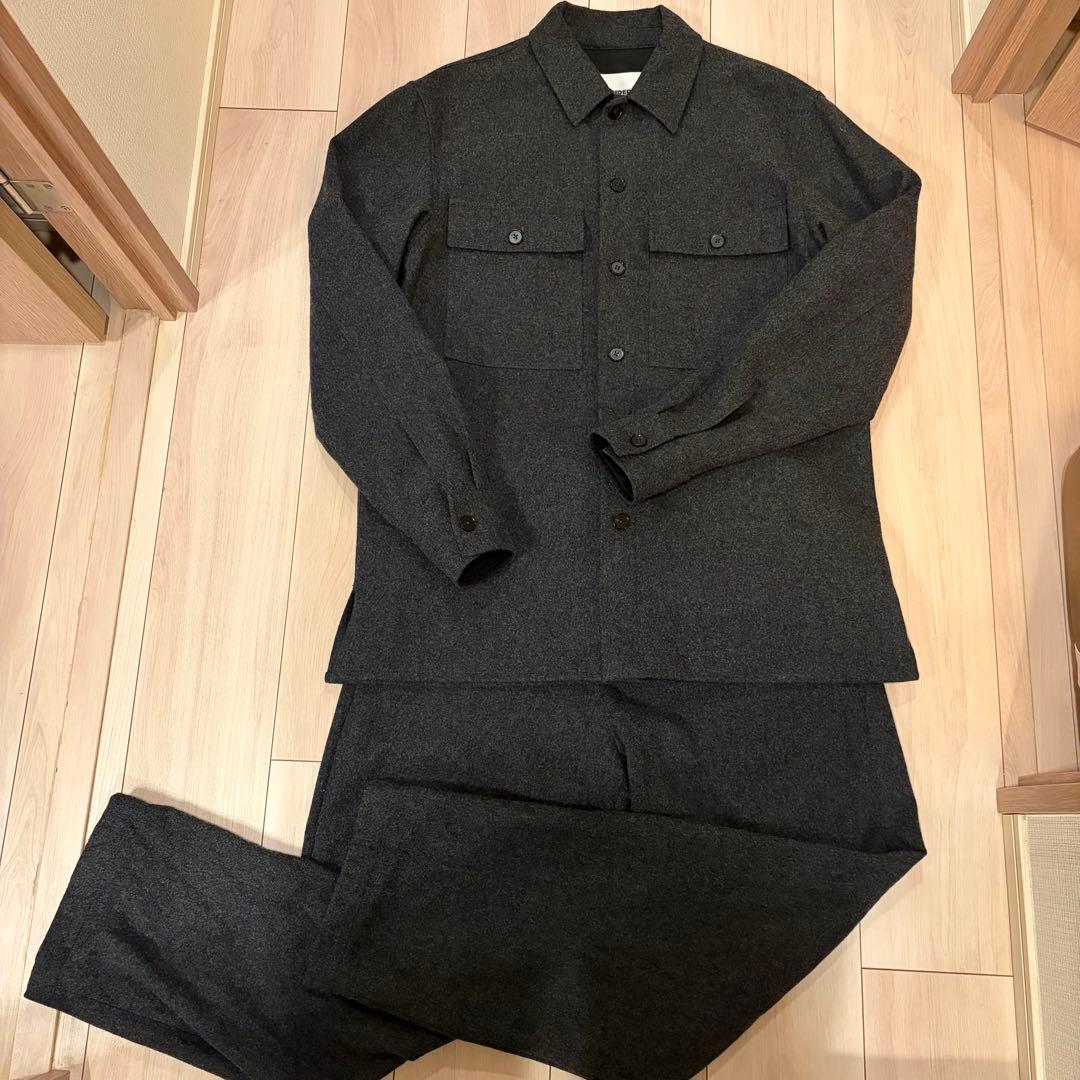 JIL SANDER+ セットアップ ウールシャツジャケット/ワイドスラックス