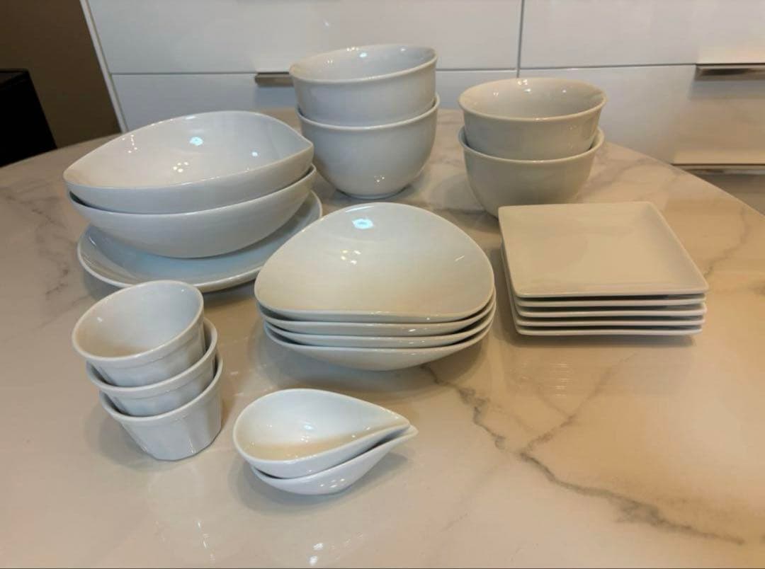 21点 【 ホワイト 食器 】 大皿 中皿 小皿 平皿 取り皿 小鉢 ボウル 丼