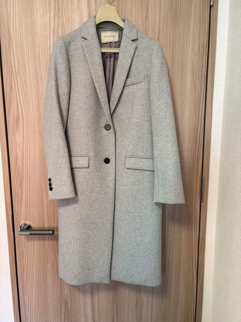 ユナイテッドアローズ グレー チェスターコート