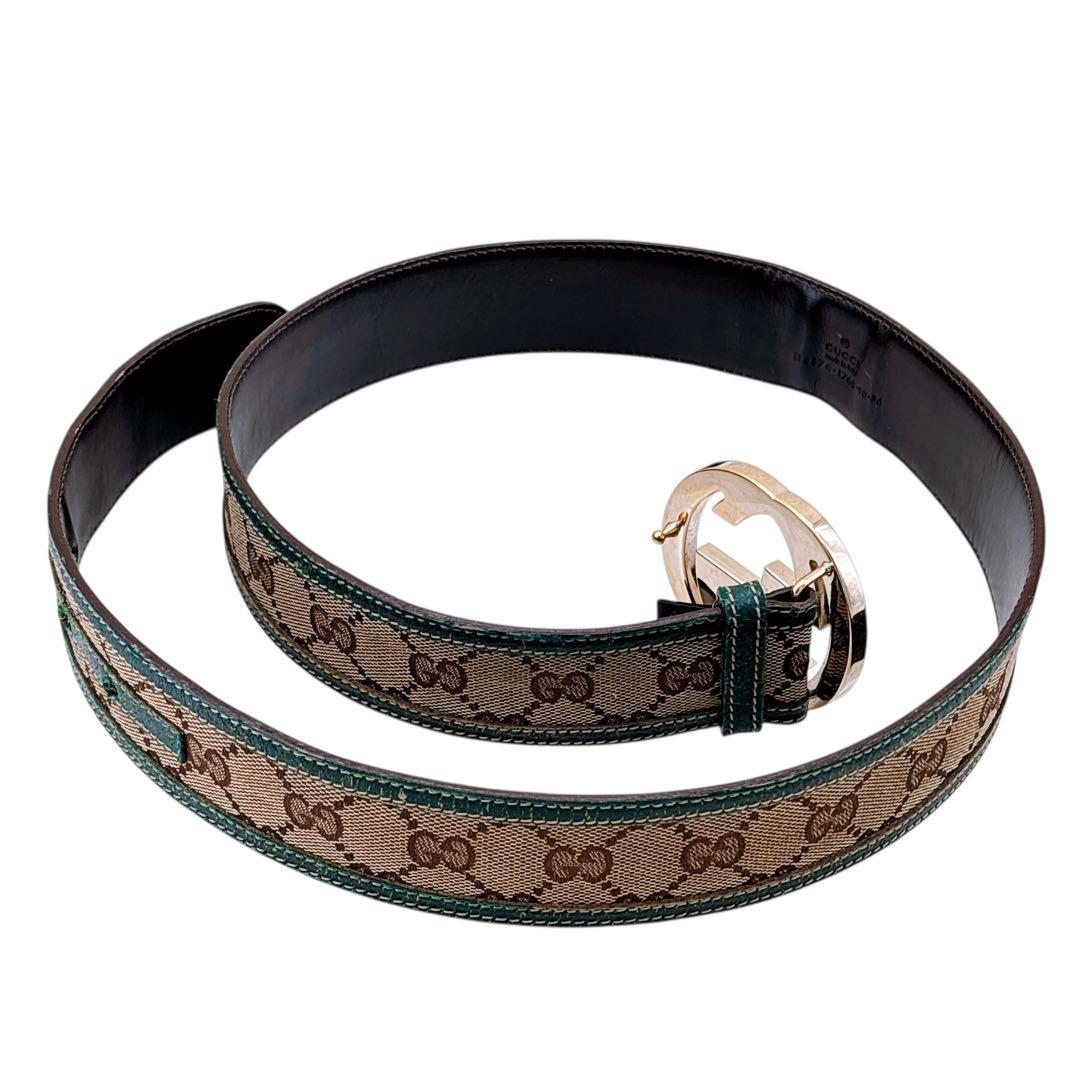 グッチ GUCCI インターロッキングG ベルト GGキャンバス 114876