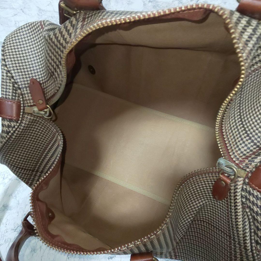 美品 POLO RALPH LAUREN PVC 千鳥柄 2wayボストンバッグ