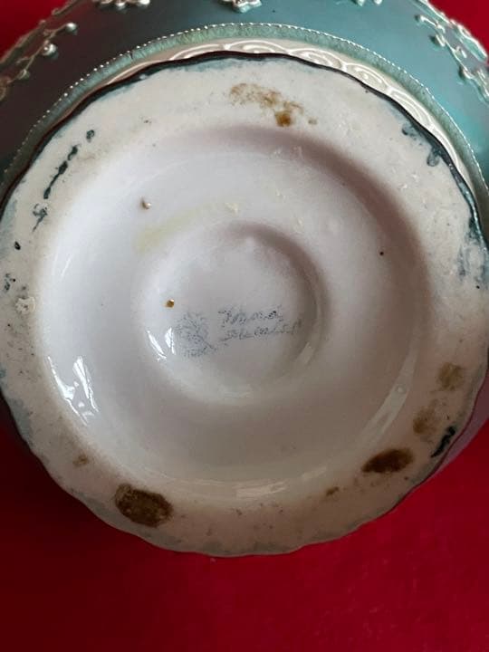 オールドノリタケ　盛り上げ取手付花生