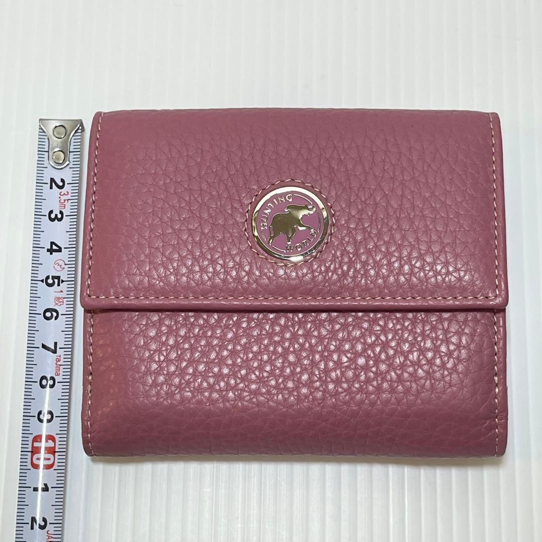 新品保管品【HUNTINGWORLD ハンティングワールド】三つ折り財布 ピンク