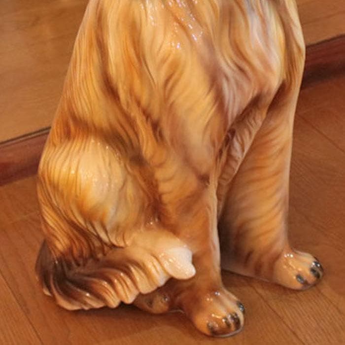 アフガンハウンド 等身大 置物 オブジェ 陶器 犬 オーナメント 127-415