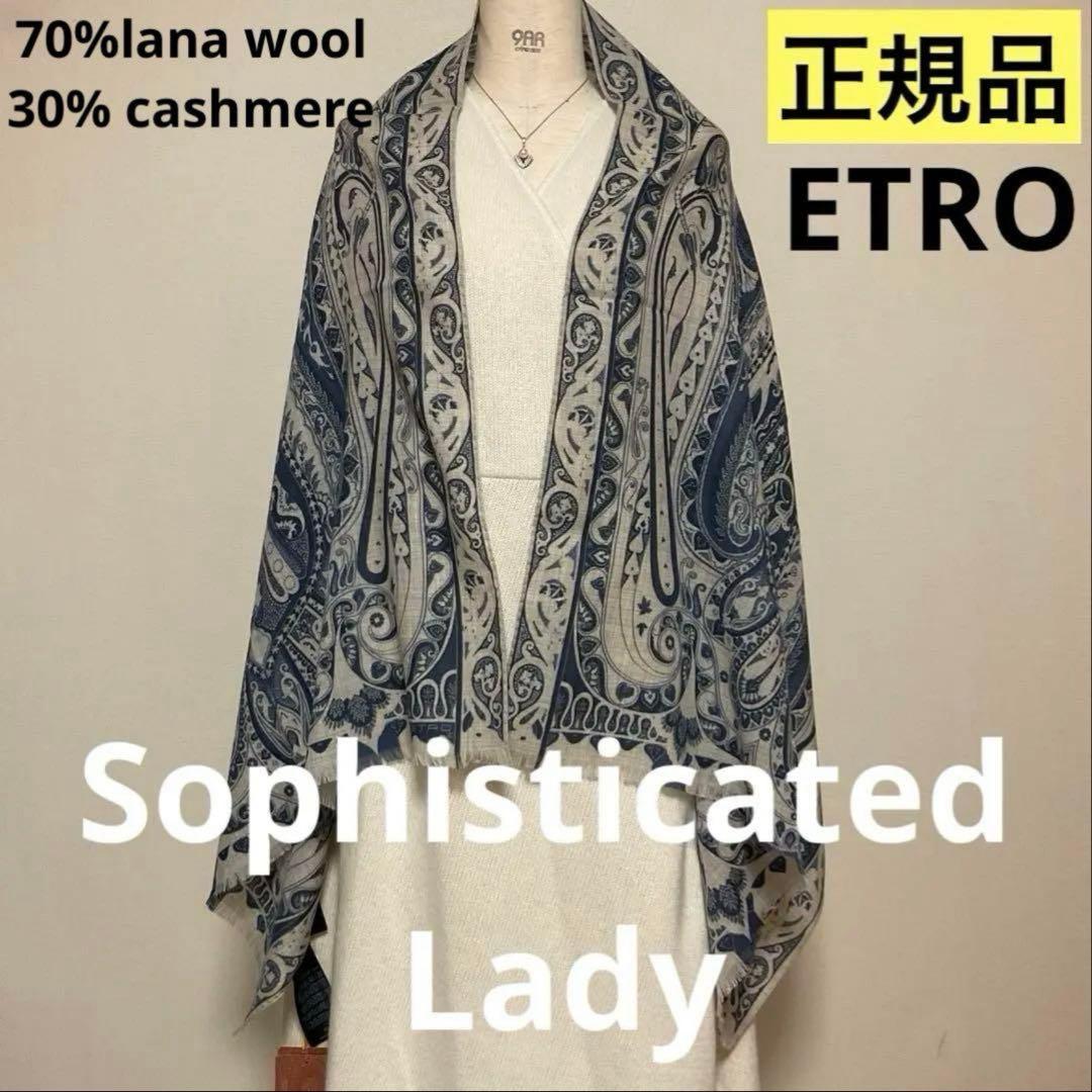洗練されたデザイン　ETRO 正規品　大判ショール　 希少サイズ　18