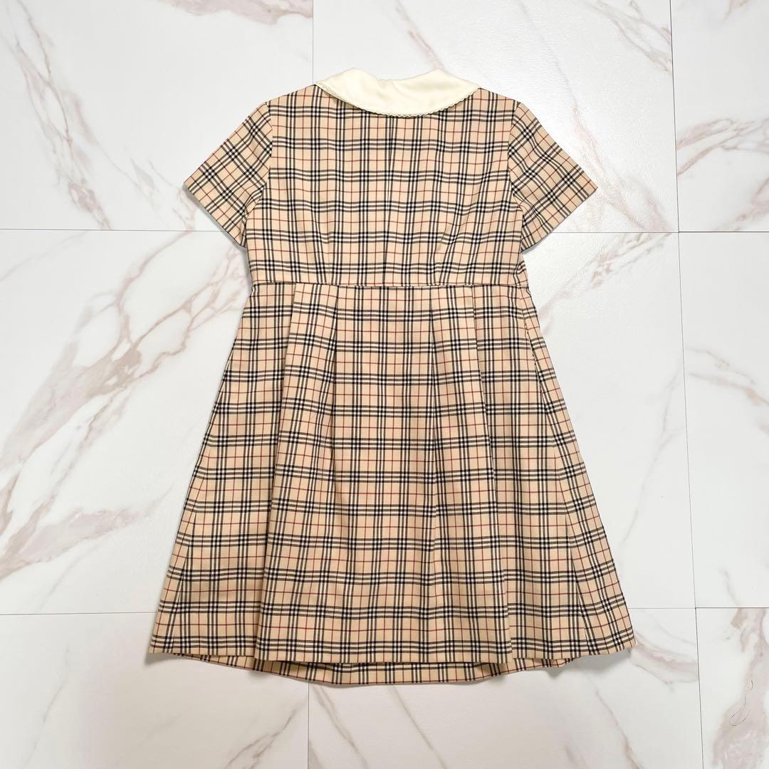美品✨ BURBERRY ワンピース ノバチェック 白襟 金ボタン 130