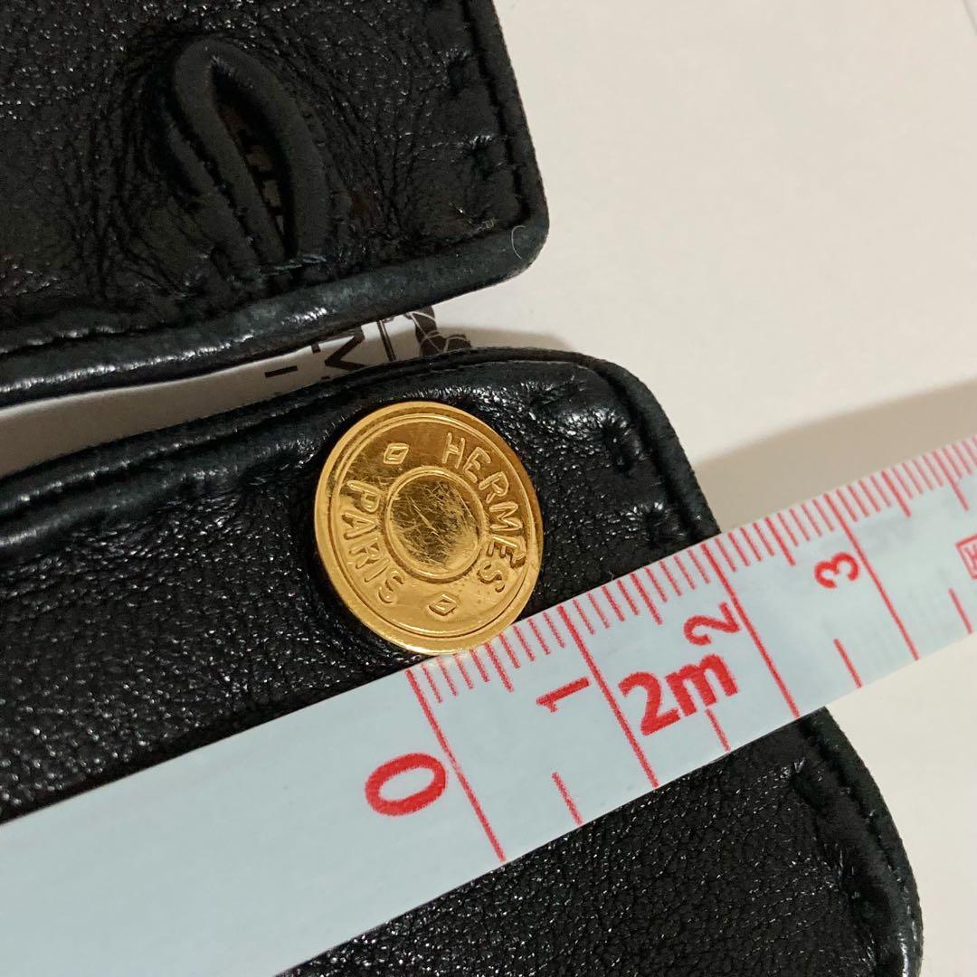 エルメス　HERMES　ラムスキン　セリエボタン　グローブ　ブラック　サイズ9