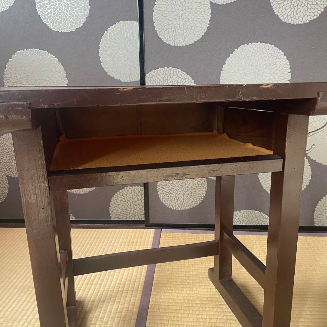 ヴィンテージ　木製　学習机　レストア　ダークブラウン　リペア済み