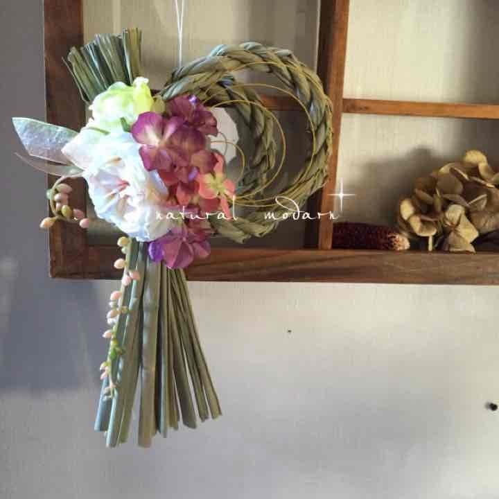 out mii様 ナチュラルモダン ✧ 2016 しめ縄 リース