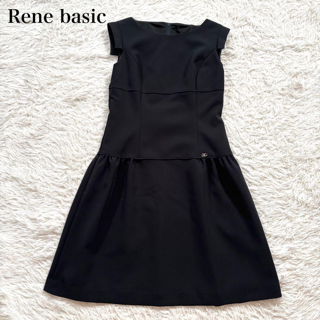 新品同様✨ルネ　ノースリーブ　ティアード　ドレス　ワンピース ネイビー　38