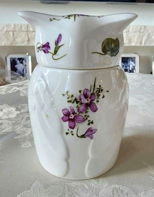 希少 ② 大 ハマースレイ バイオレット フクロウティーキャディー アンティーク