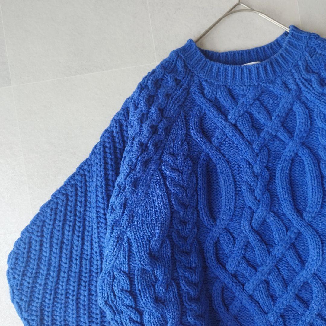 個性派エンフォルド Aran Pattern Volume Sleeve ニット