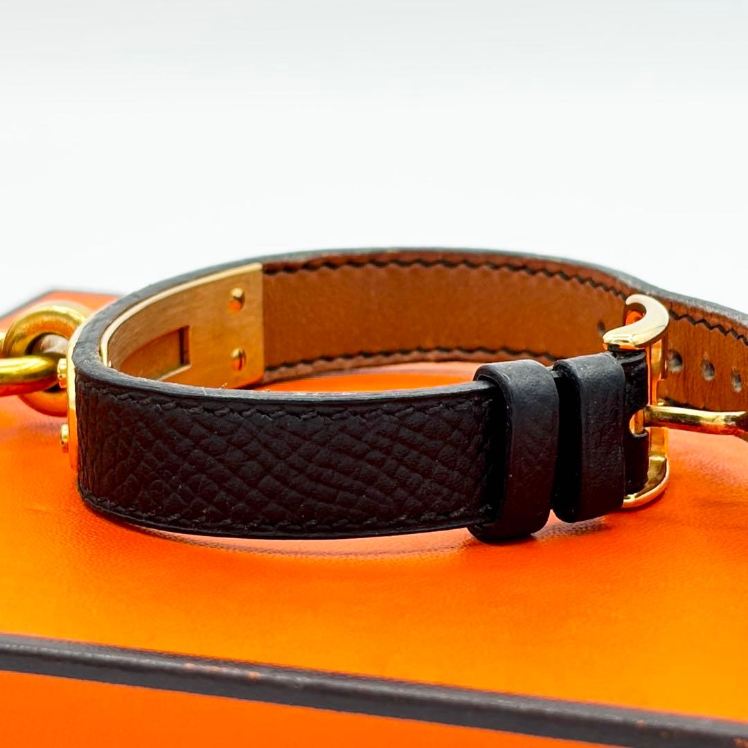 HERMES ケリーウォッチ ブラックレザー 黒文字盤 ゴールド 金 エルメス