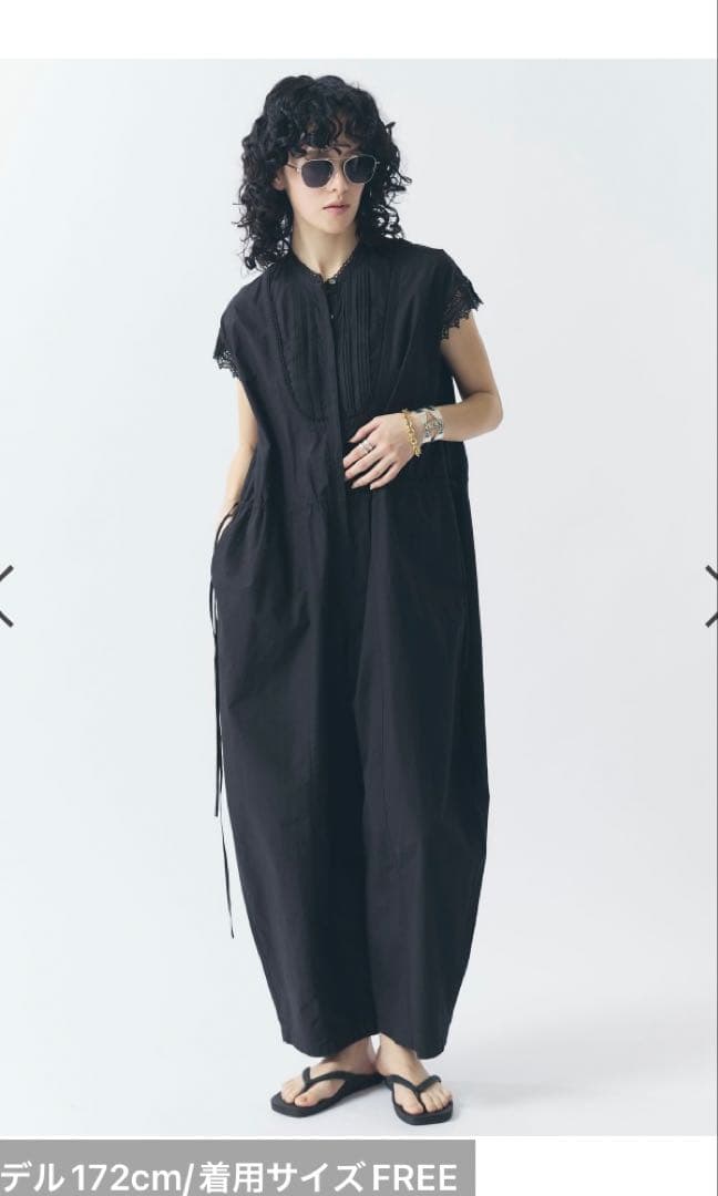 カレンソロジー　コットンレースオールインワン　ネイビー