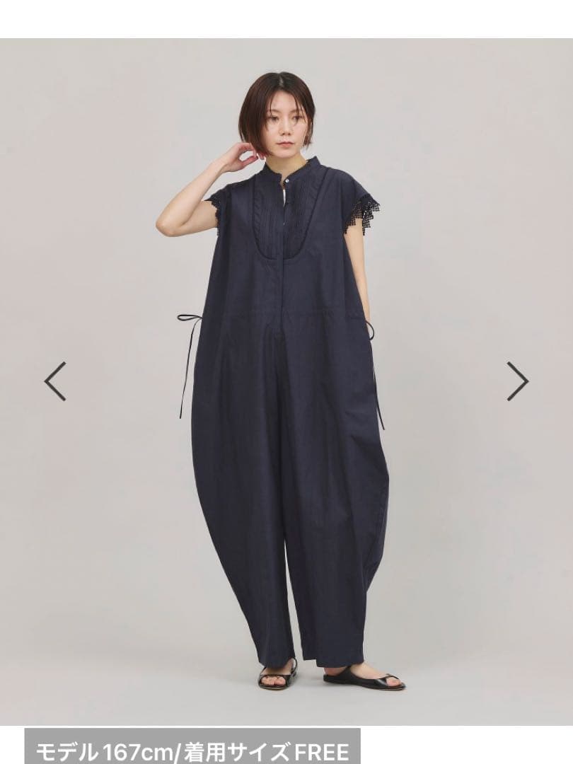 カレンソロジー　コットンレースオールインワン　ネイビー