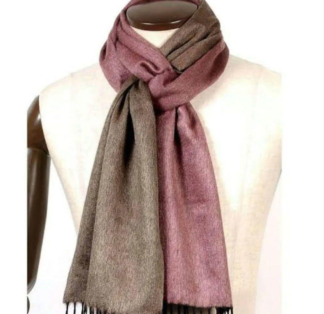 PIACENZA リバーシブルマフラー ピンク/ブラウン