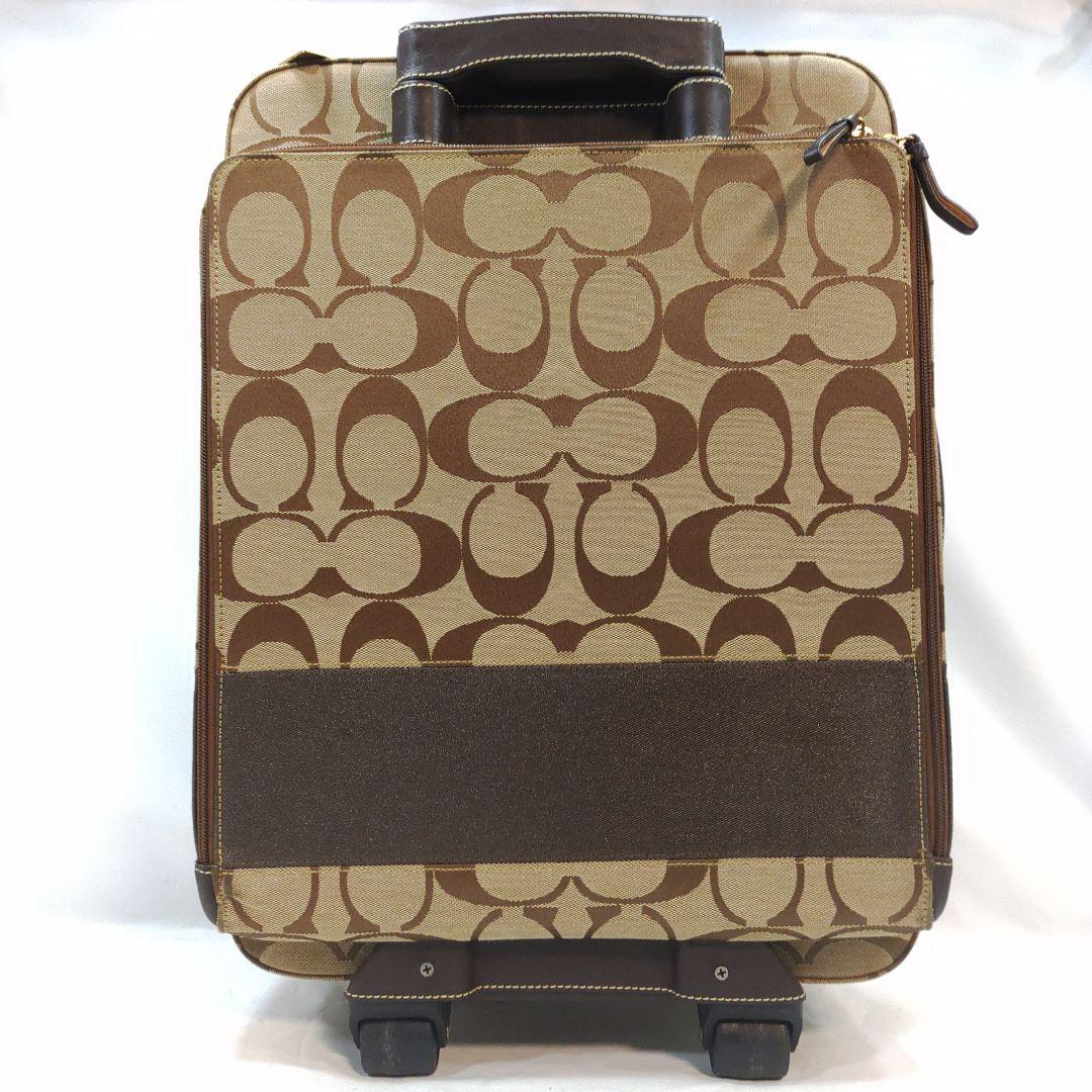【美品】コーチ キャリーケース 旅行鞄 キャンバス×レザー シグネチャー
