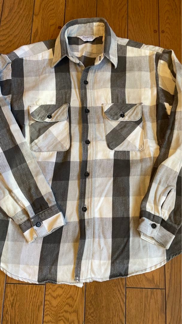 70's〜 FIVE BROTHER ファイブブラザー 白黒チェック ネルシャツ