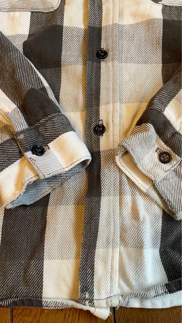 70's〜 FIVE BROTHER ファイブブラザー 白黒チェック ネルシャツ