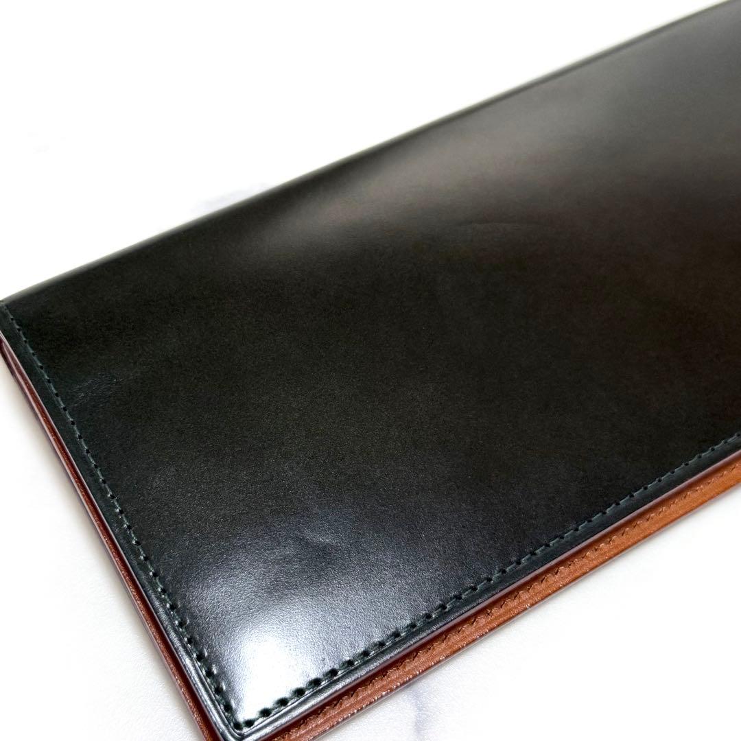 TSUCHIYA KABAN　土屋鞄製造所　長財布　２つ折り　グリーン×キャメル