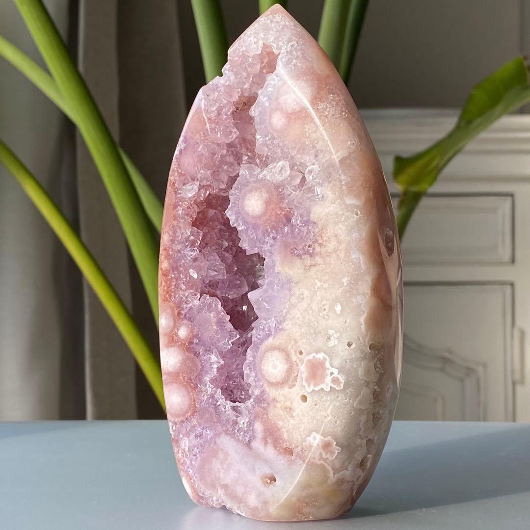 ★★★破格大特価【 高品質 ピンクアメジスト フラワーアゲートドゥルージー