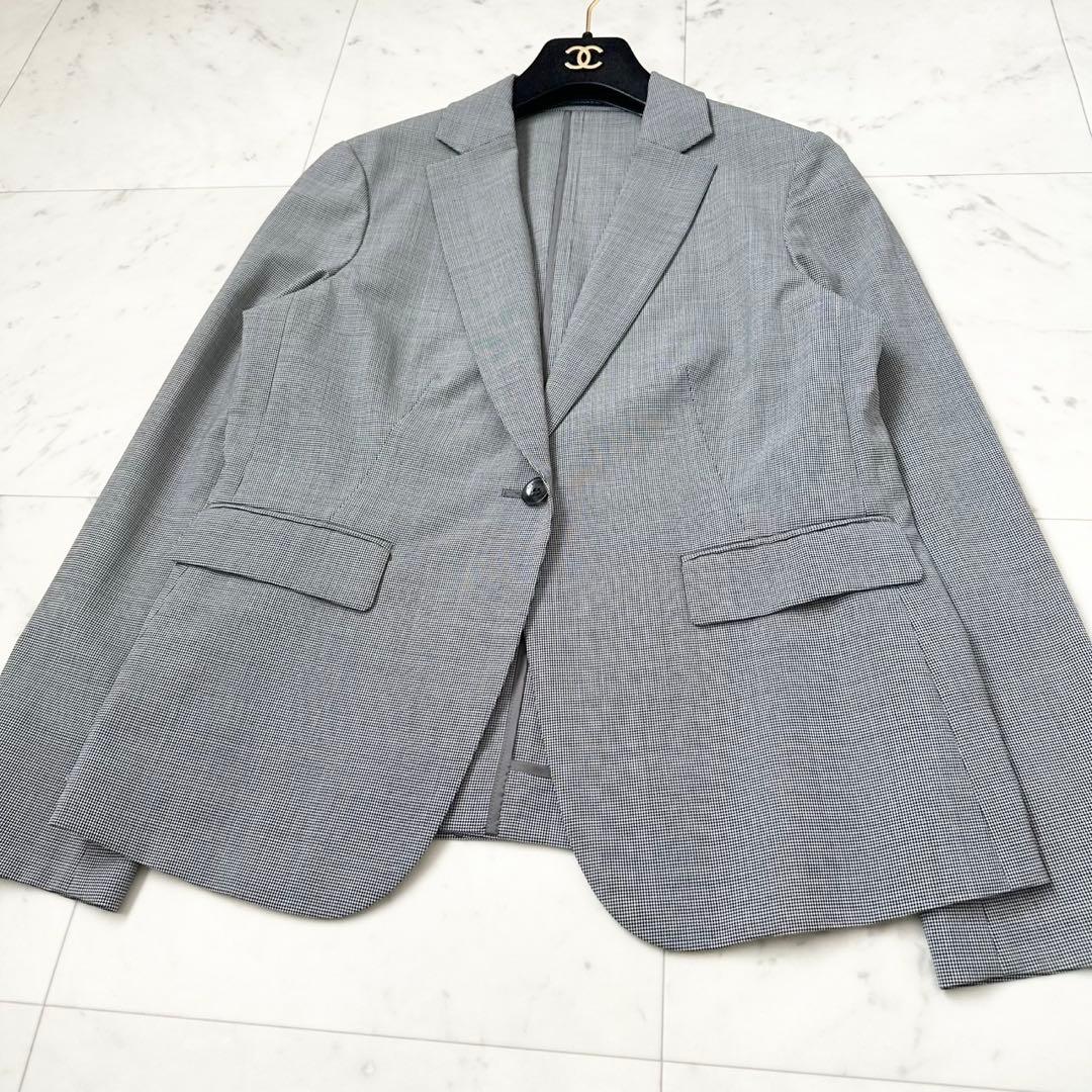 極美品✨NEW YOKER ニューヨーカー　パンツスーツ　スーツ　千鳥柄　L