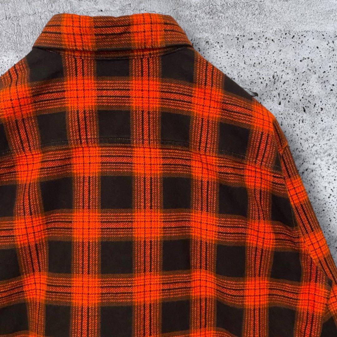【長瀬智也着用】RATS ラッツ ネルシャツ 橙黒 M キムタク チェック