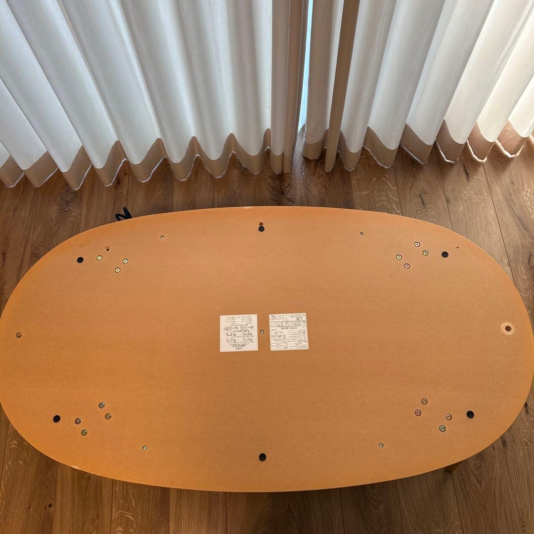 無印良品 テーブル 楕円形こたつ本体 タモ材曲木脚 ＭＪ‐ＫＤＦ１３４０Ｂ