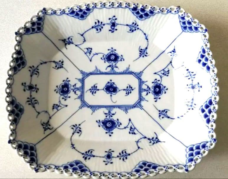 希少 新品ロイヤルコペンハーゲン フルレース ケーキ ディッシュ スクエア
