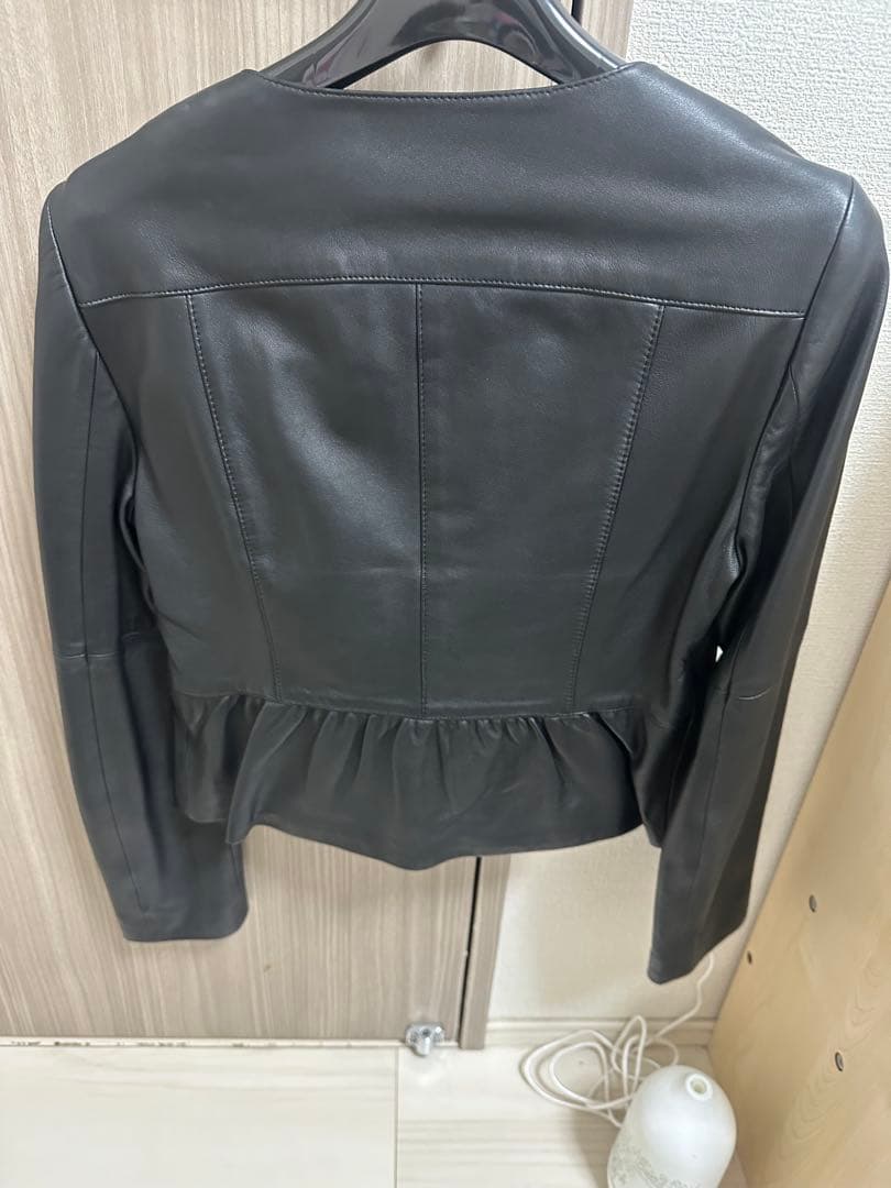 新品ANAYI ラムレザー ノーカラージャケット ブラック ブルゾン 38サイズ