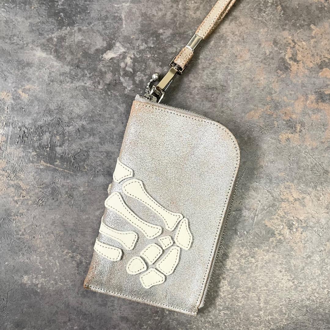 kapital レザー THUMBS UP BONE ネックBAG シルバー