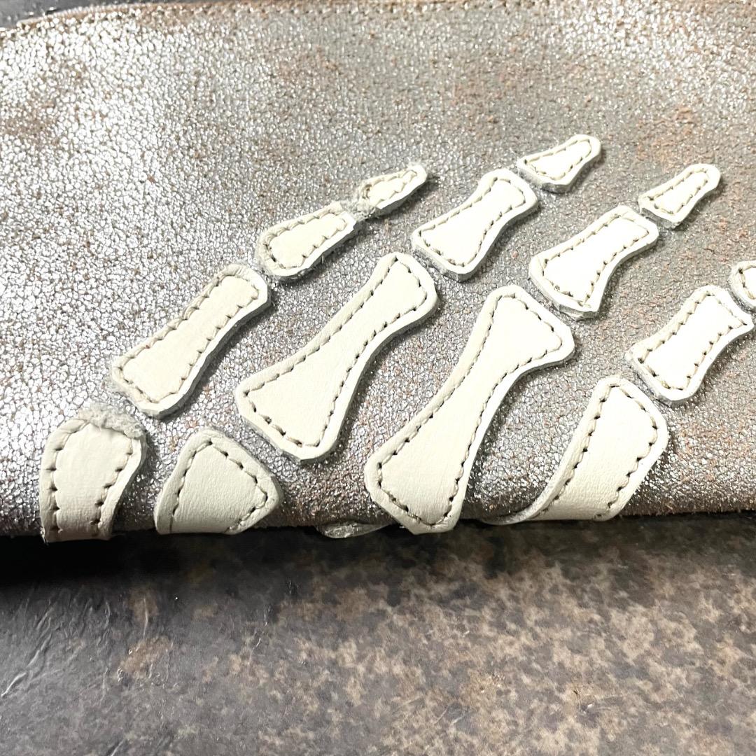 kapital レザー THUMBS UP BONE ネックBAG シルバー
