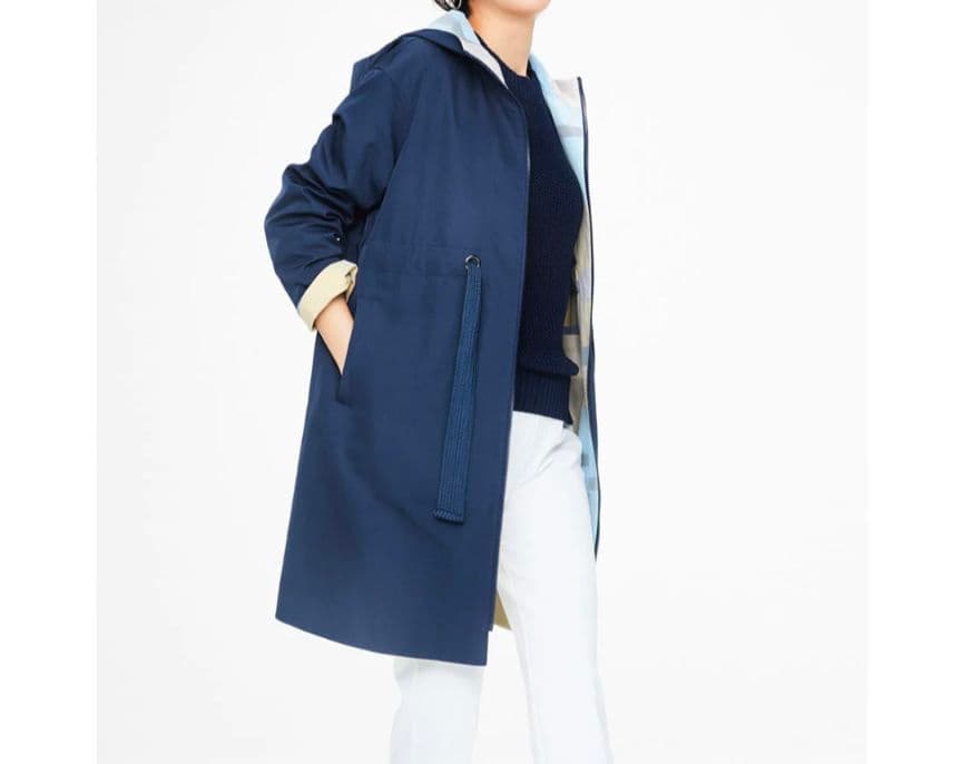 新品　ドゥクラッセ　DoCLASSE　二重織　リバーシブル・フードコート