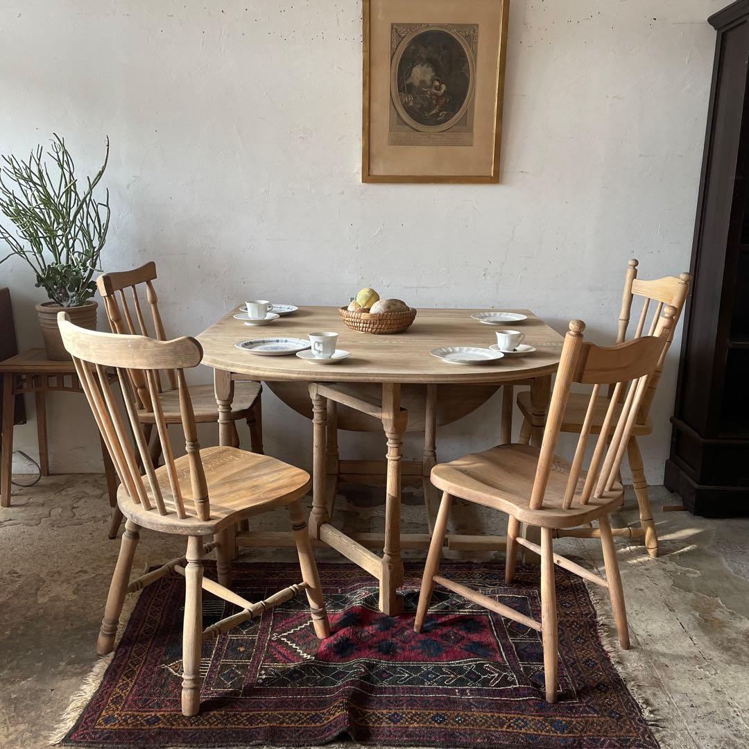 ビンテージ　ドロワーゲートレッグテーブル ドロップリーフテーブル 剥離