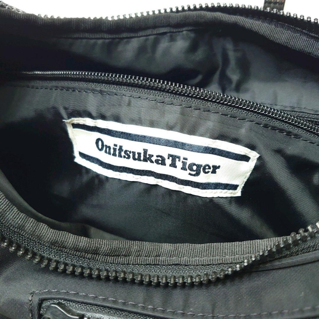 【未使用級】極美品 オニツカタイガー メッセンジャーバッグ 刺繍 ブラック トラ