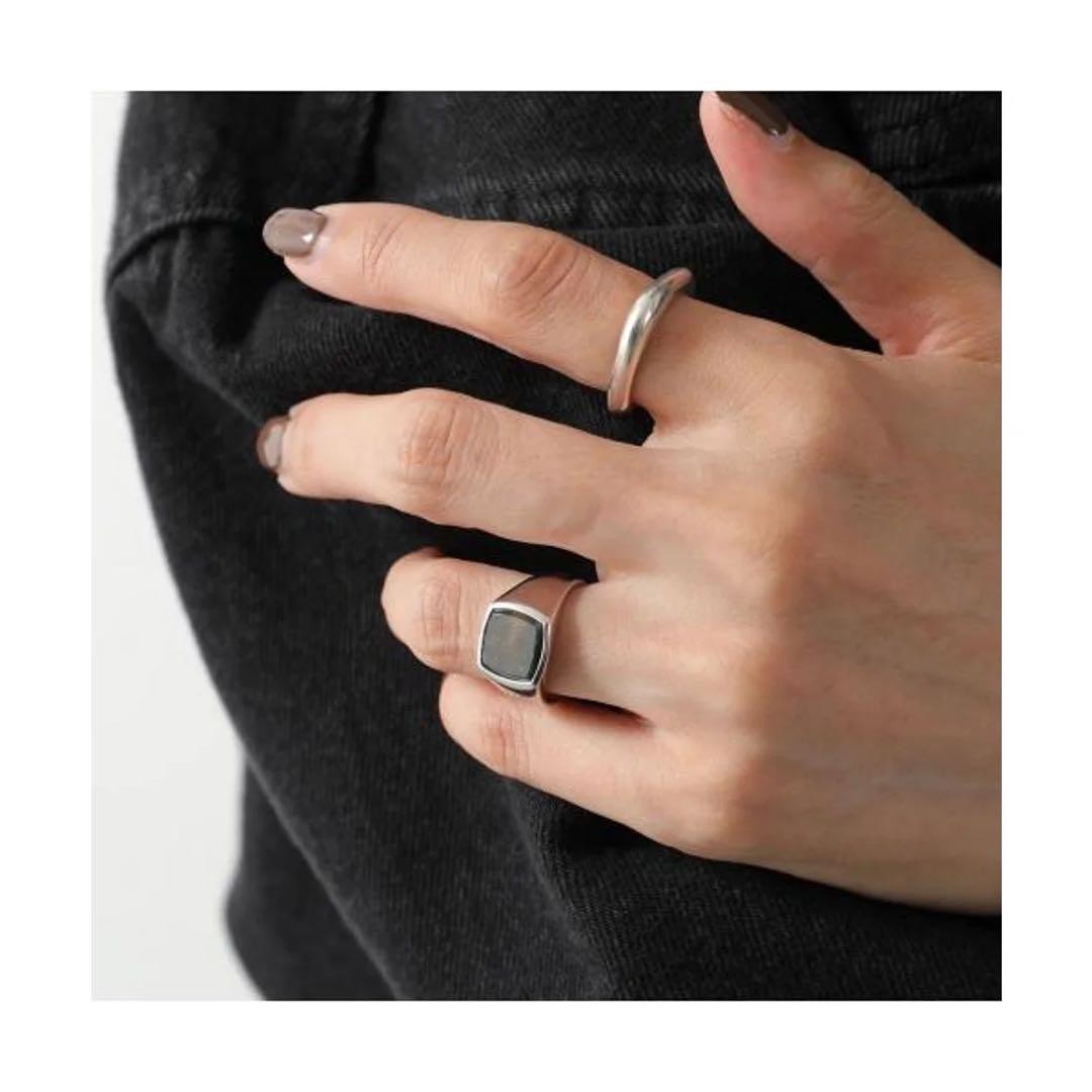 【希少】TOMWOOD / Cushion Black MOP / 54 リング