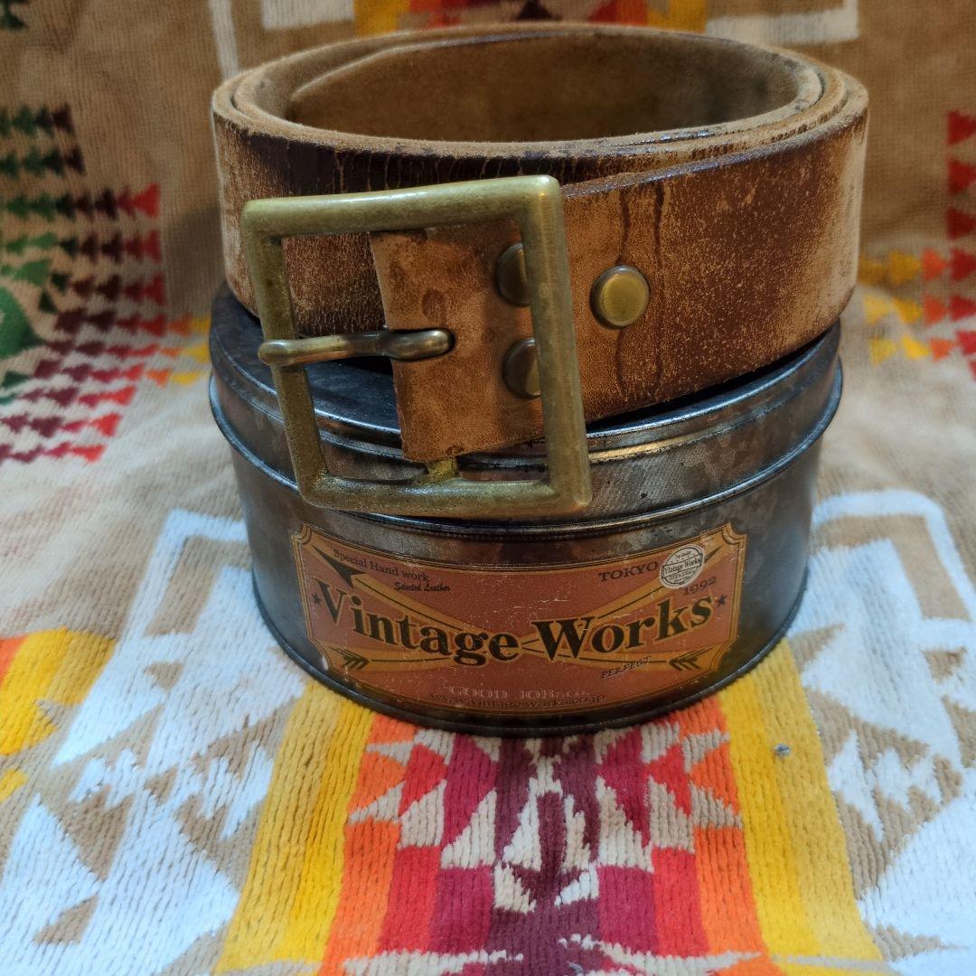 Vintage Works×BUDDY レザーベルト 34