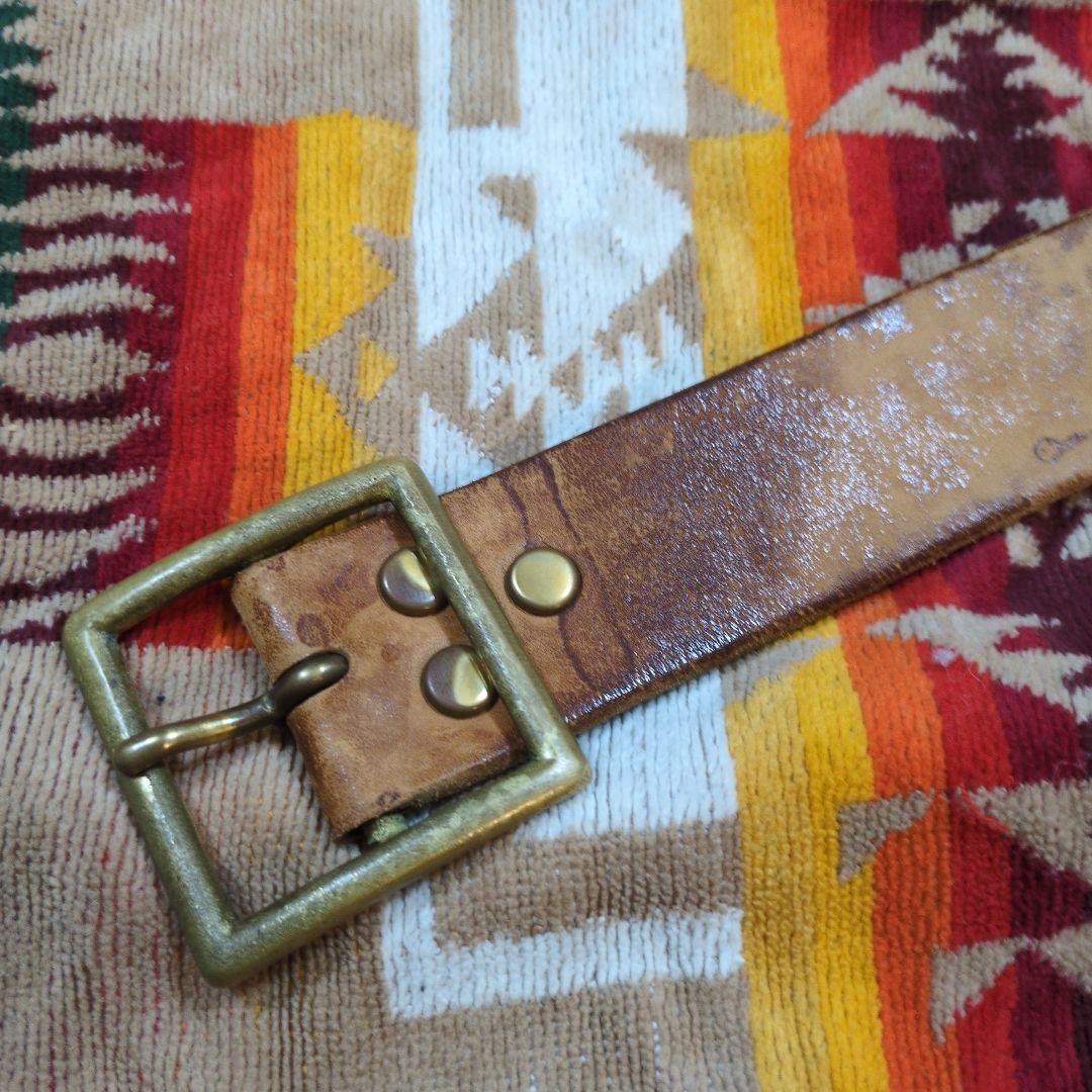Vintage Works×BUDDY レザーベルト 34