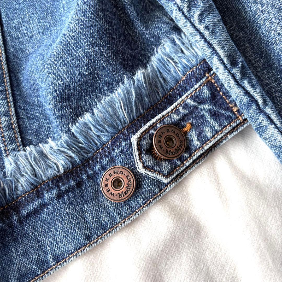 新品同様‼️マックスマーラ エレガントなノーカラー デニムジャケットGジャン