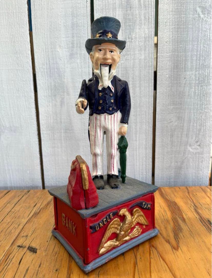 アメリカ オールドバンク 貯金箱　からくり　アンクルサム
