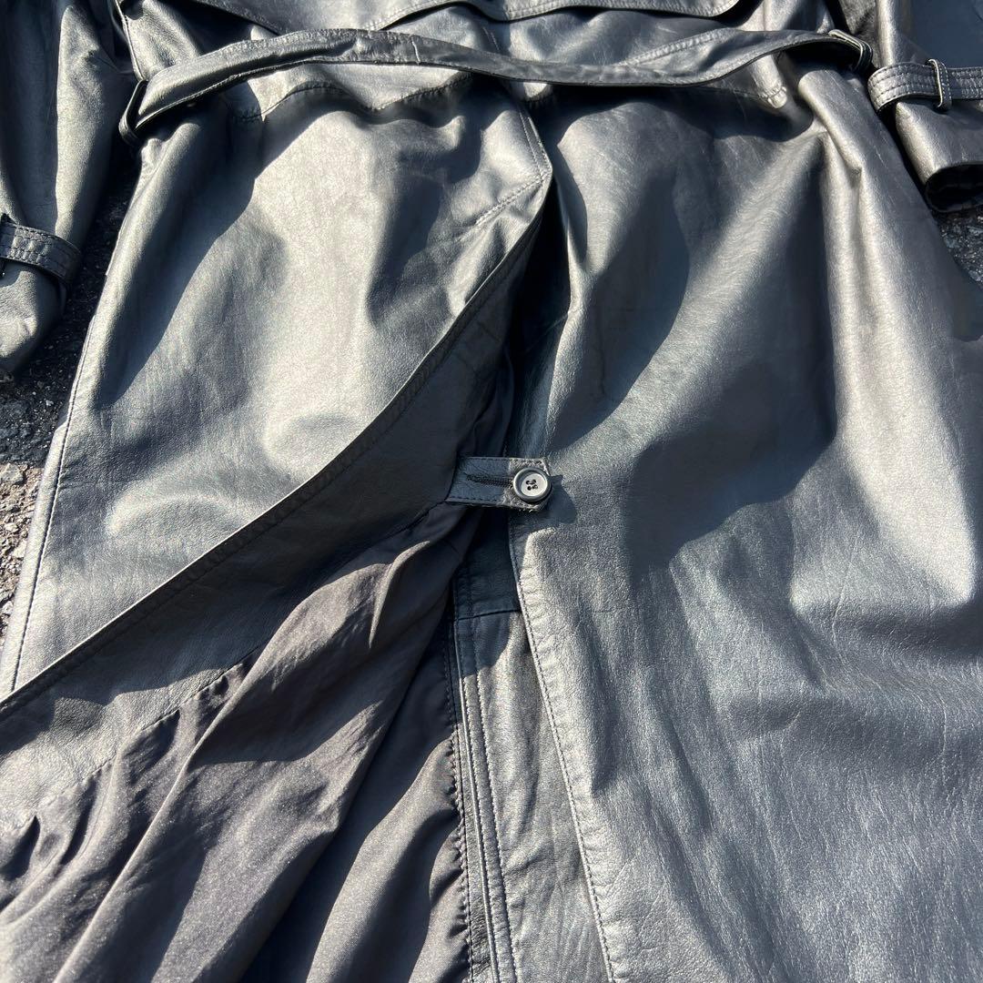 80s 日本製 牛革レザー トレンチコート