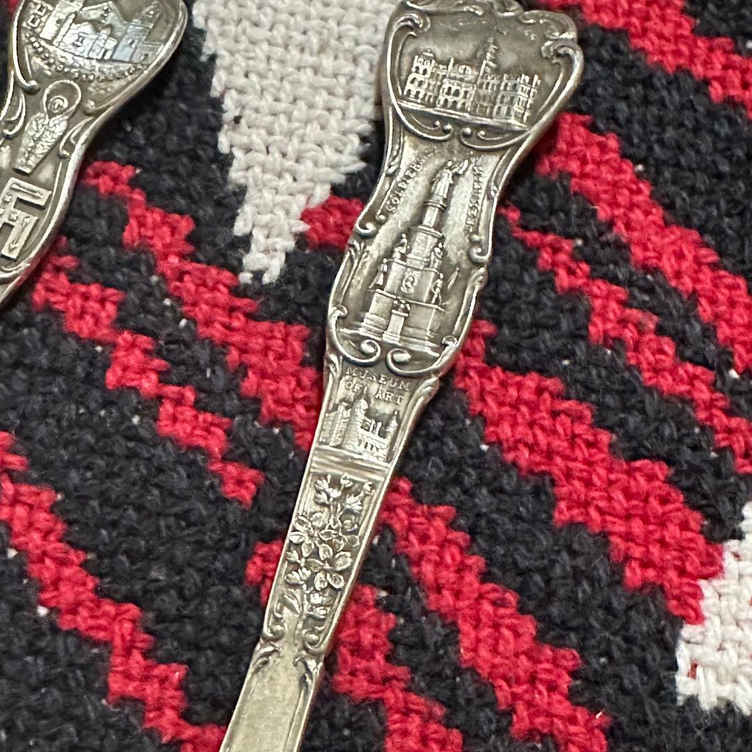 【希少】米国製 アンティーク シルバー 3点 スプーン スターリングシルバー