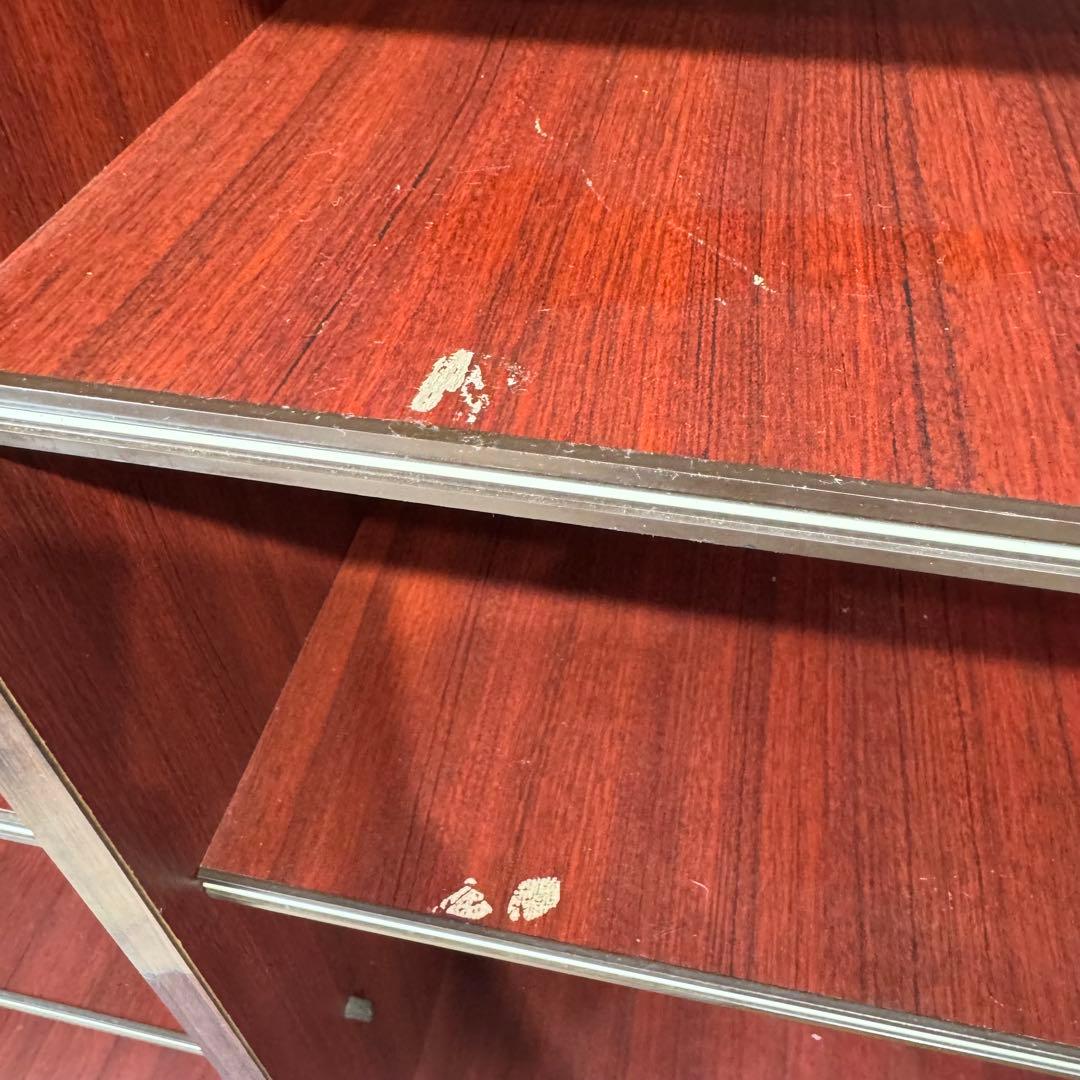 昭和レトロ　アーチ窓　食器棚　キャビネット　シックなブラウン　希少　ビンテージ