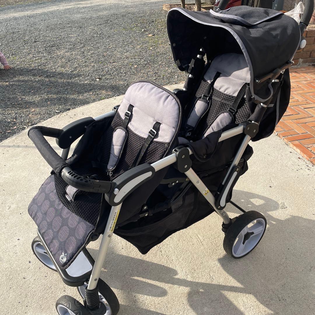 日本育児 ベビーカー ツインプラム 2人乗り縦型 年子 双子