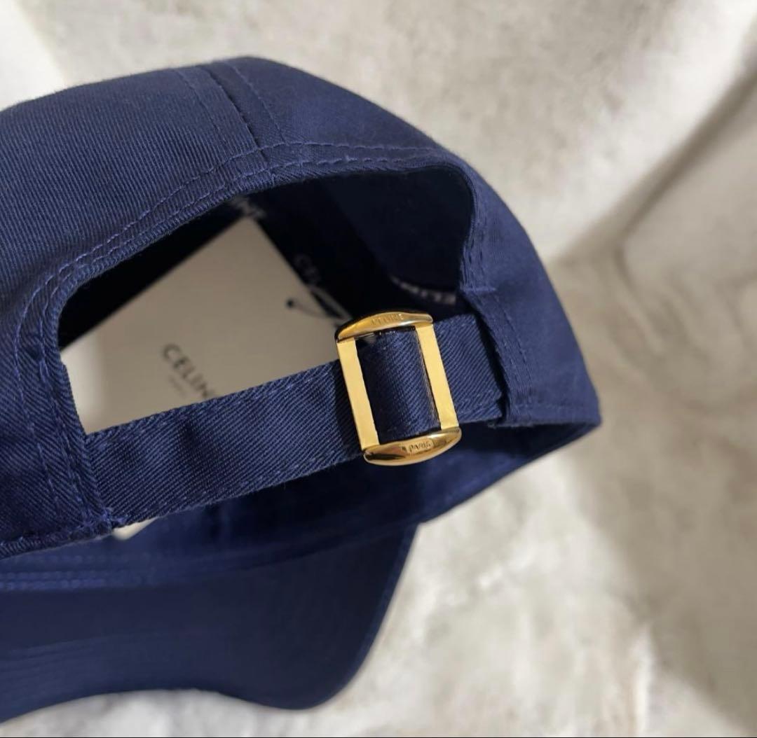 CELINE ネイビー ベースボールキャップ C刺繍