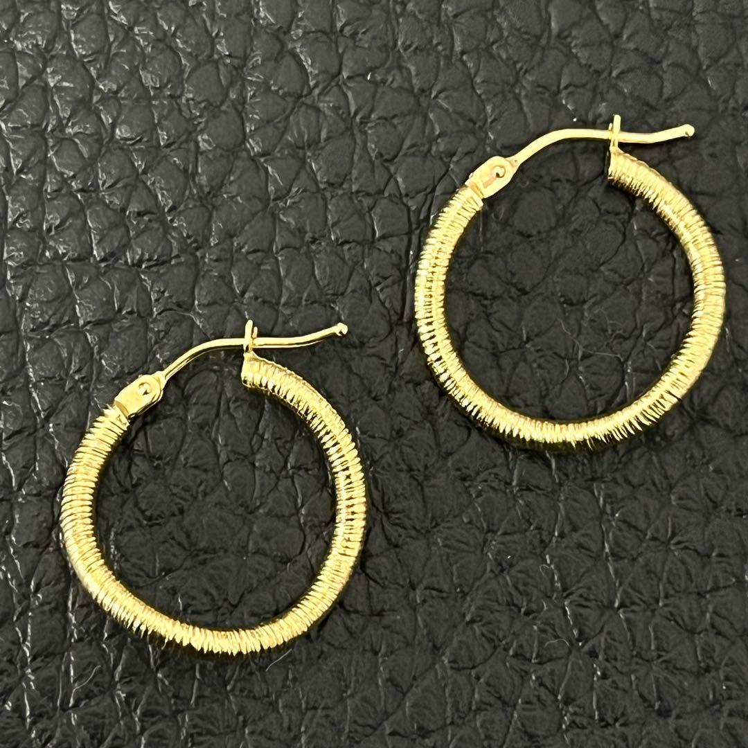 (C020502)750 K18 YG フープピアス アクセサリー レディース