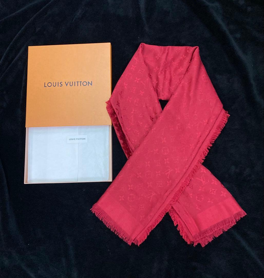 ルイヴィトン LOUIS VUITTON モノグラム スカーフ レッド