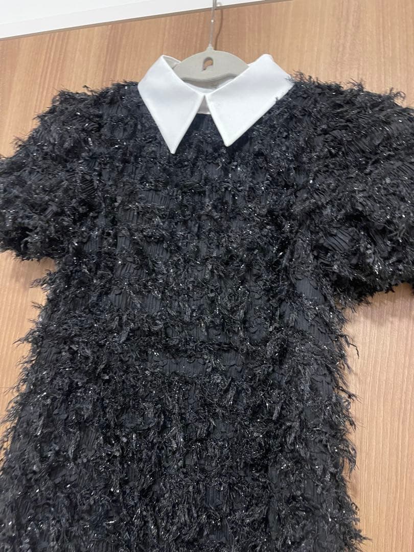 新品未使用Acka. lame fringe puff dress 1