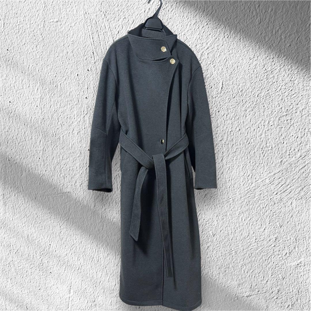 完売品 ラグナムーン ウールジャージスタンドカラーコート